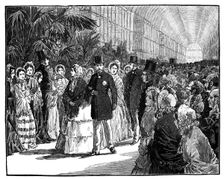 Royal and Imperial visit to the Crystal Palace, 1850s, (c1888).Artist: William Barnes Wollen