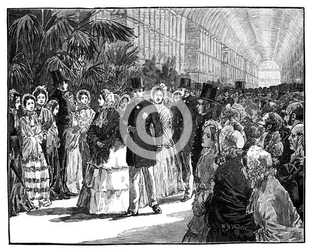 Royal and Imperial visit to the Crystal Palace, 1850s, (c1888).Artist: William Barnes Wollen