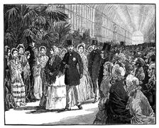 Royal and Imperial visit to the Crystal Palace, 1850s, (c1888).Artist: William Barnes Wollen