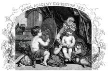 Royal Academy Exhibition - "The Infant Academy", Sir Joshua Reynolds, 1850. Creator: Unknown