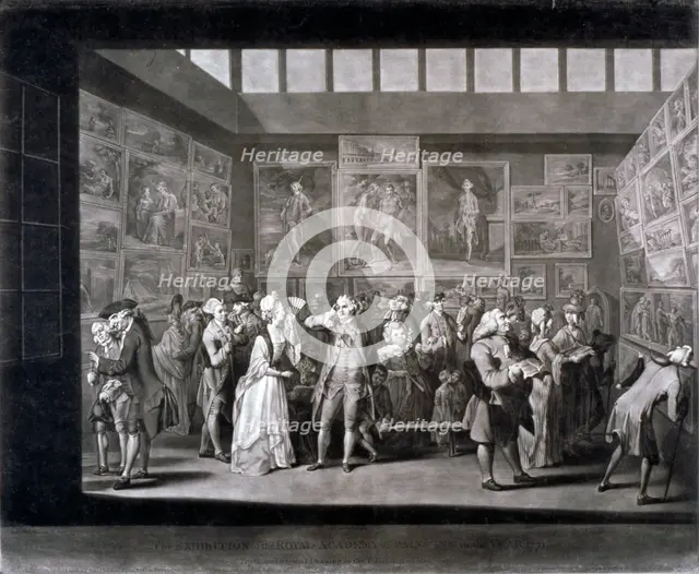 Royal Academy of Arts exhibition in a house on Pall Mall, Westminster, London, 1771 (1772). Artist: Richard Earlom
