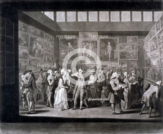 Royal Academy of Arts exhibition in a house on Pall Mall, Westminster, London, 1771 (1772). Artist: Richard Earlom
