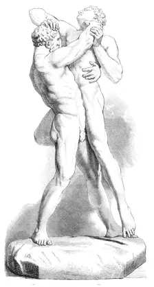 Royal Academy Prize for Sculpture; Hercules and Antaeus, by T. Brock, 1870. Creator: Unknown