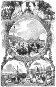 Royal Agricultural Society of England; arrival of the cattle by railway..., 1844. Creator: Unknown