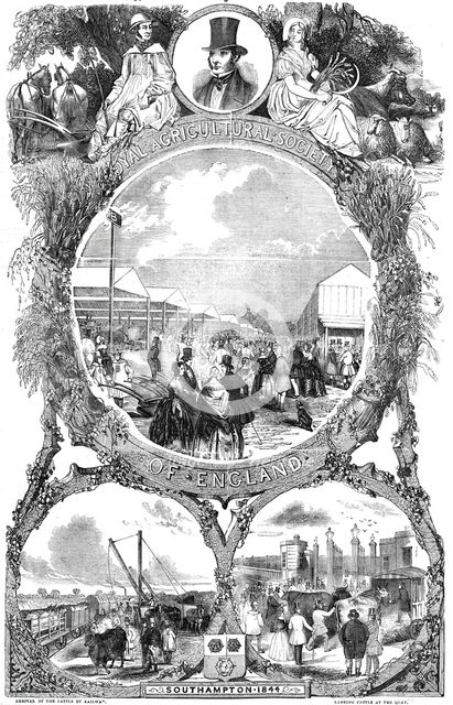 Royal Agricultural Society of England; arrival of the cattle by railway..., 1844. Creator: Unknown.
