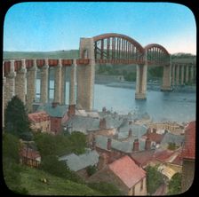 Royal Albert Bridge, Saltash, Cornwall, late 19th or early 20th century. Artist: Church Army Lantern Department