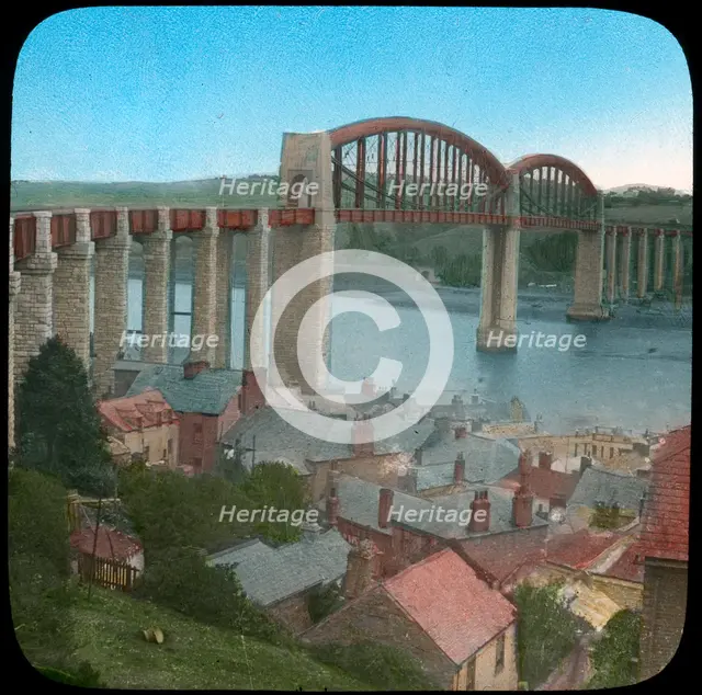 Royal Albert Bridge, Saltash, Cornwall, late 19th or early 20th century. Artist: Church Army Lantern Department