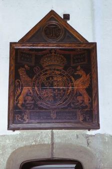 Royal arms of King Edward VI, St Mary's Church, Westerham, Kent, 20th century. Artist: CM Dixon