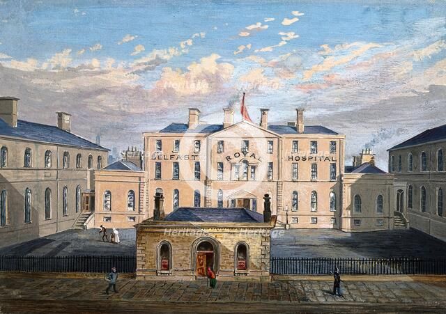 Royal Belfast Hospital: the courtyard. Creator: Unknown.