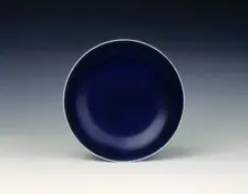 Royal blue glazed dish, Qing dynasty, Qianlong, China, 1736-1795. Creator: Unknown