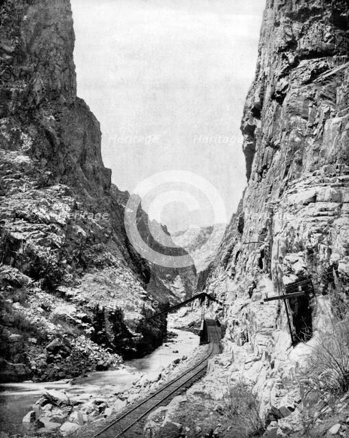 Royal Gorge, Colorado, USA, 1893.Artist: John L Stoddard