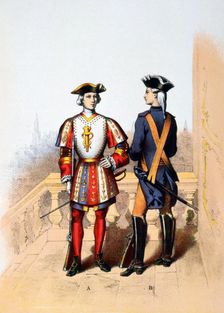 Royal guard to the king, and cavalier, 18th century (1887). Artist: A Lemercier