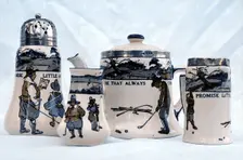 Royal Doulton tableware with illustrations from"The Rules of Golf", c1909-c1930. Creator: Unknown
