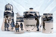Royal Doulton tableware with illustrations from"The Rules of Golf", c1909-c1930. Creator: Unknown