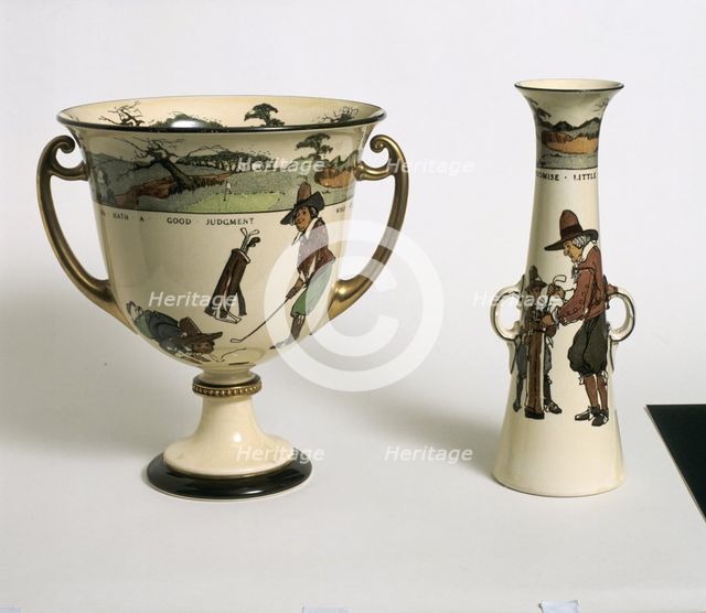 Royal Doulton Series Ware vases, c1915. Creator: Unknown.