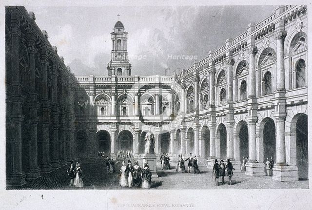 Royal Exchange (3rd) interior, London, c1850. Artist: Anon