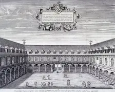Royal Exchange (1st) interior, London, c1660. Artist: Wenceslaus Hollar