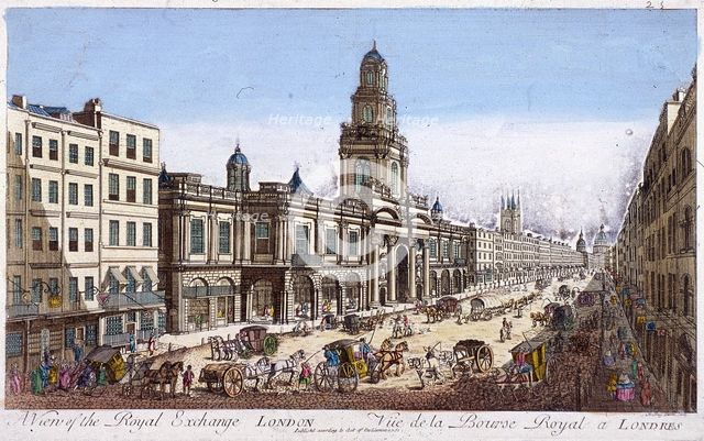 Royal Exchange (2nd) exterior, London, 1761. Artist: Mothey Lairee