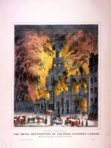Royal Exchange (2nd) fire, London, 1838. Artist: Anon