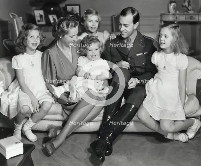 Royal family portrait at Haga Castle, Stockholm, Sweden, c1945.  Creator: Karl Sandels.