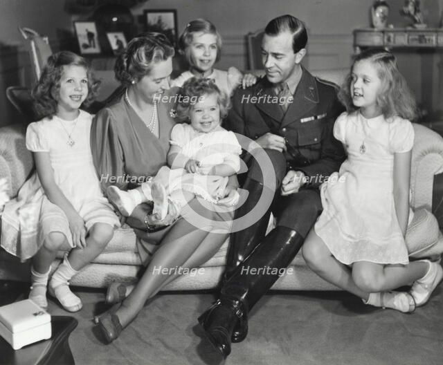 Royal family portrait at Haga Castle, Stockholm, Sweden, c1945.  Artist: Karl Sandels