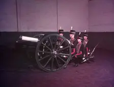 Royal Horse Artillery gun team in full dress, 3/4 back, c1953. Creator: Arthur Charles Kirby Ware