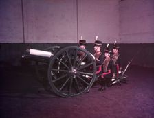 Royal Horse Artillery gun team in full dress, 3/4 back, c1953. Creator: Arthur Charles Kirby Ware