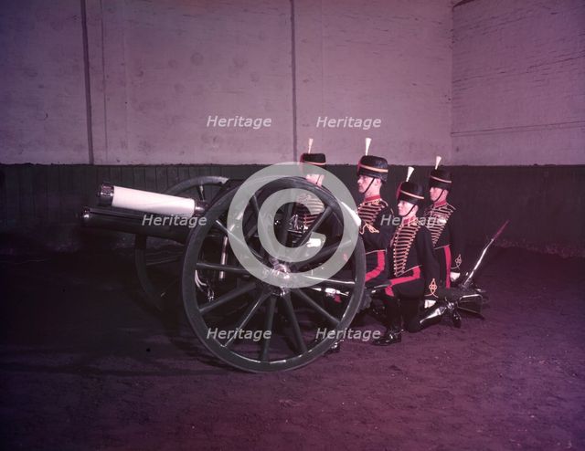Royal Horse Artillery gun team in full dress, 3/4 back, c1953. Creator: Arthur Charles Kirby Ware.