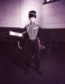Royal Horse Artillery gun team in full dress, sergeant standing, c1953. Creator: Arthur Charles Kirby Ware