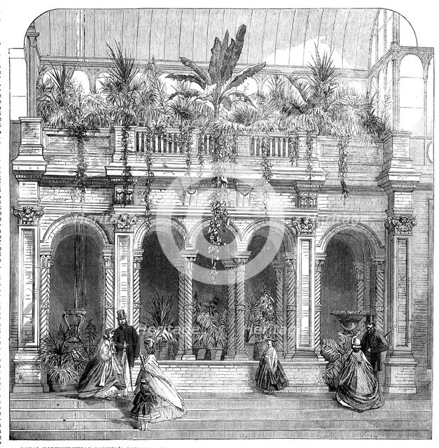 Royal Horticultural Society's Gardens, South Kensington: recessed arcade in the Great..., 1861. Creator: Unknown.