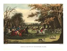 Royal Hunt in Windsor Park early-mid 19th century, (c1955). Creator: Matthew Dubourg