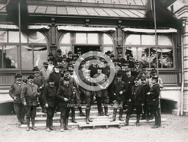 Royal hunting party, Isle of Ven, Sweden, 1903. Artist: Unknown