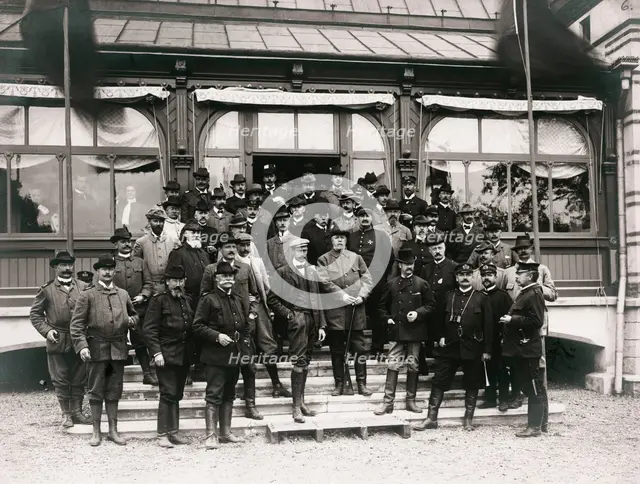 Royal hunting party, Isle of Ven, Sweden, 1903. Creator: Unknown.