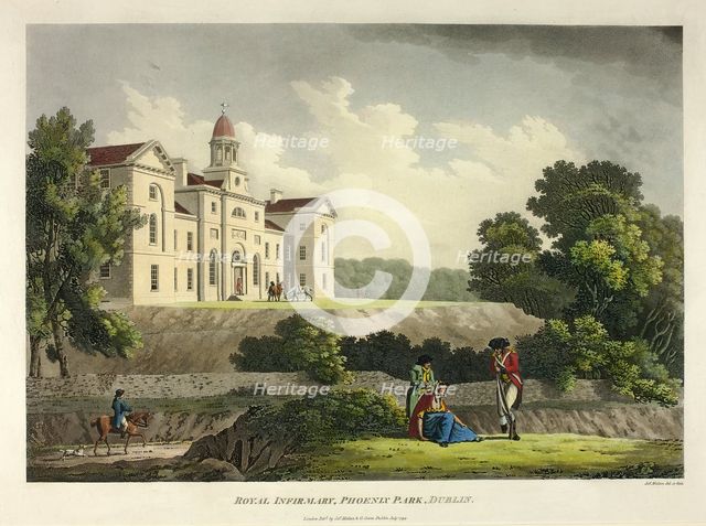 Royal Infirmary Phoenix Park, Dublin, published July 1794. Creator: James Malton.