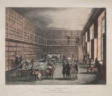 Royal Institution, Albemarle Street, 1809. Creator: Thomas Rowlandson (British, 1756-1827); Augustus Charles Pugin (British, 1762-1832), and