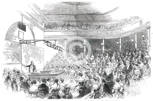 Royal Institution - Sir Roderick Murchison's Lecture on the Distribution of Gold Ore, 1850. Creator: Unknown.