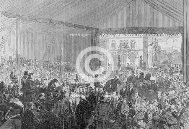 Royal opening of Holborn Viaduct, City of London, 1869.                                              Artist: Anon