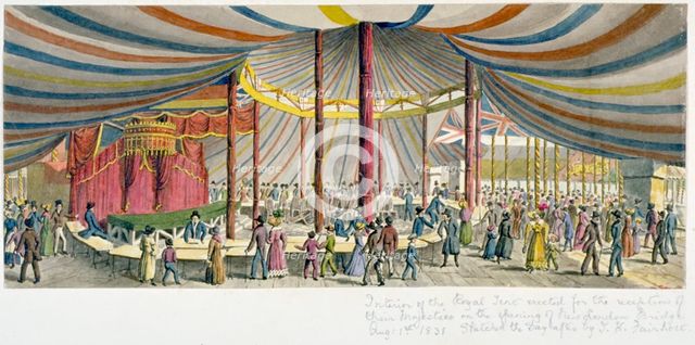 Royal opening of London Bridge, 1831. Artist: JH Fairholt