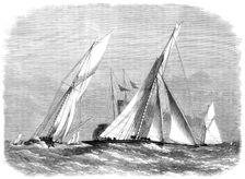 Royal London Yacht Club match - the Sphinx and Volante rounding at Southend, 1869. Creator: Unknown