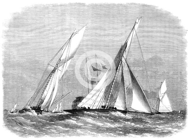 Royal London Yacht Club match - the Sphinx and Volante rounding at Southend, 1869. Creator: Unknown.