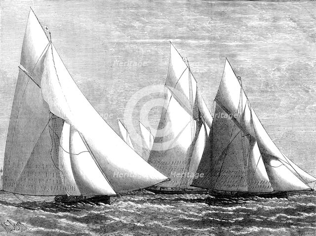 ...Royal London Yacht Club [race]...Dover to Southend...passing the Goodwin Light-Ship, 1874. Creator: Unknown.
