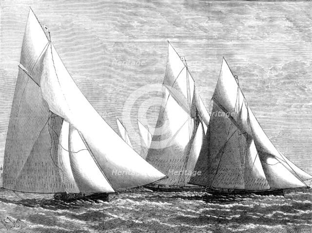 ...Royal London Yacht Club [race]...Dover to Southend...passing the Goodwin Light-Ship, 1874. Creator: Unknown.
