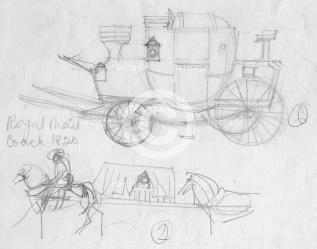 'Royal Mail coach, 1820', (c1950).  Creator: Shirley Markham.