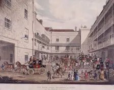 Royal Mail Coaches at Lad Lane, London, 1831. Artist: F Rosenberg