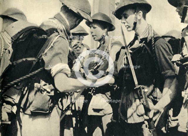 Royal Marines before the invasion of Sicily, World War II, 1943 (1944). Creator: Unknown.