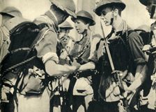 Royal Marines before the invasion of Sicily, World War II, 1943 (1944). Creator: Unknown