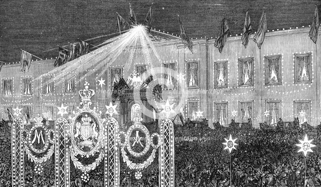 Royal Marriage Festivities at Moscow: ball and illumination at the Governor’s Palace, 1874. Creator: Unknown.