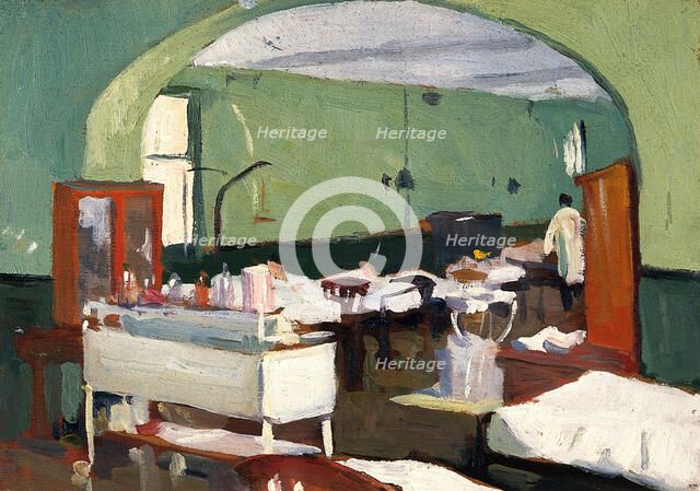 Royal Naval Hospital, Haslar: surgical ward, c1918. Creator: Jan Gordon.