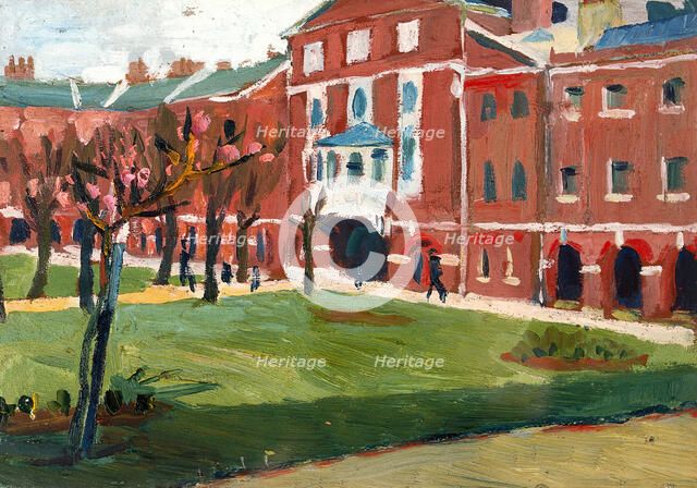 Royal Naval Hospital, Haslar: the façade, c1918. Creator: Jan Gordon.