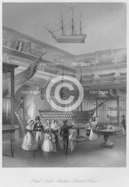 'Royal Naval Museum, Somerset House', c1841. Artist: Henry Melville.